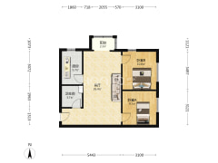 双塔社区低单价2居，中间楼层视野开阔，配套齐全-涿州鸿盛凯旋门户型图