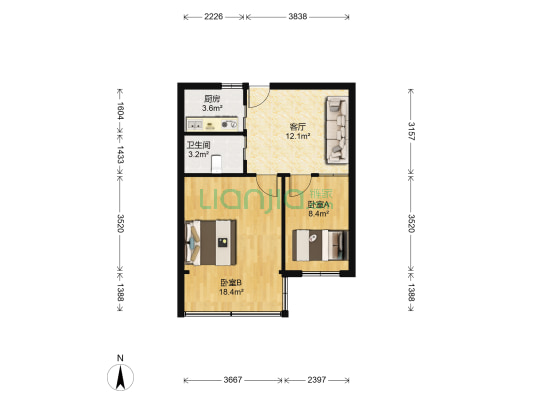 东吴路 2室1厅1卫 52平方