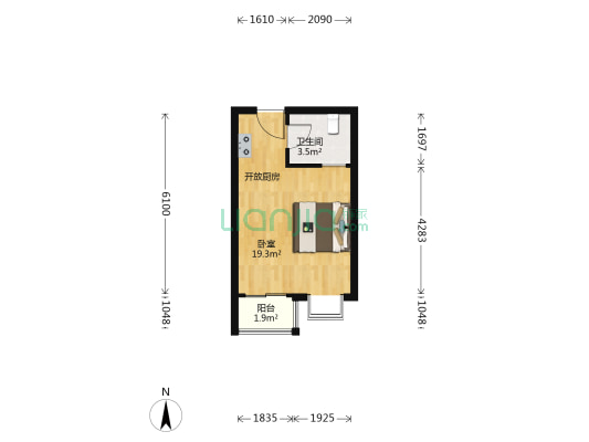 春之声广场 1室0厅1卫 35平方