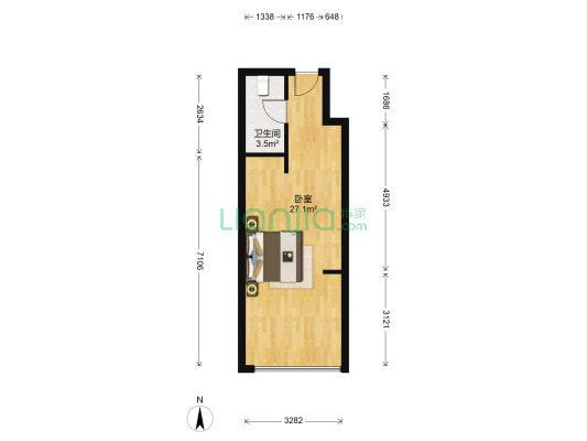 香榭兰岛 1室0厅1卫 36平方
