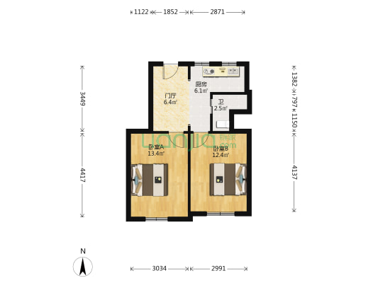 兰山路 2室0厅1卫 57平方