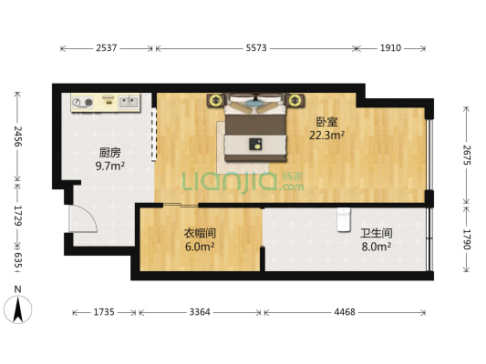 复地金融岛.商业 1室0厅1卫 77平方
