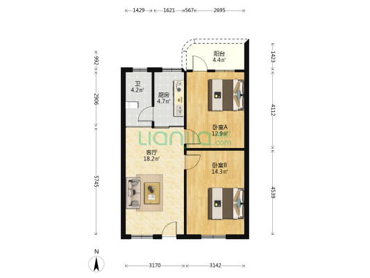 市东路 2室1厅1卫 79平方