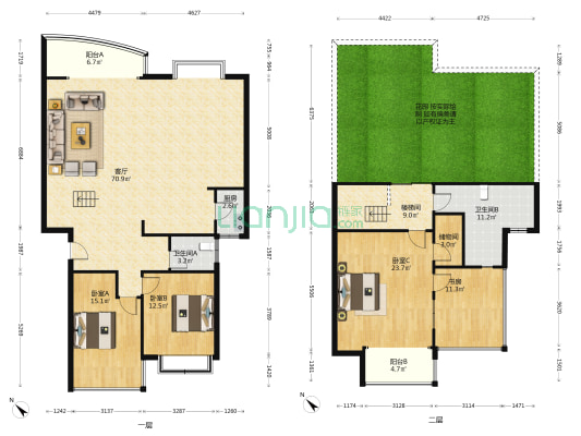 祥和花园 4室1厅2卫 185平方
