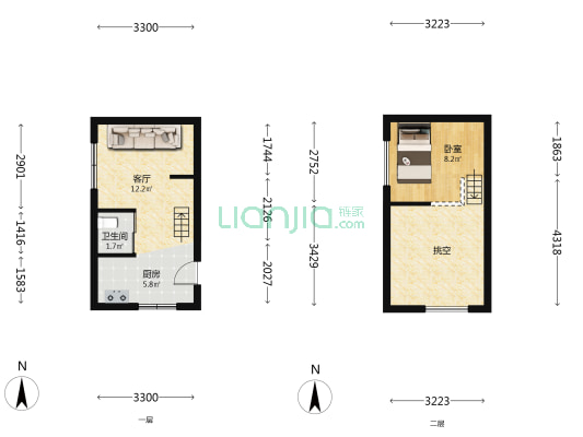 魅力商务大厦 1室1厅1卫 33平方