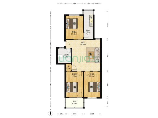 经七路15号付4号院 3室1厅1卫 96平方