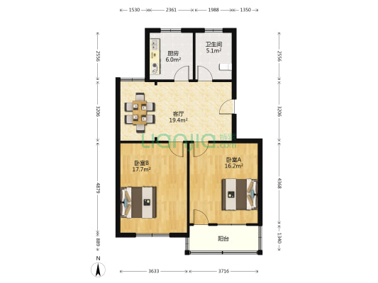 金陵小区 2室1厅1卫 102平方