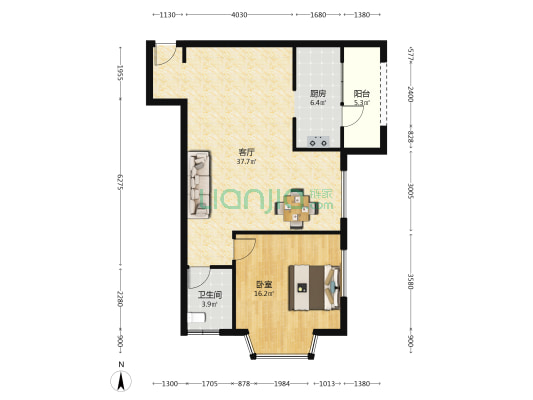 蠡湖华庭C区 1室1厅1卫 97平方