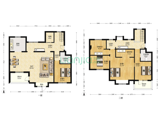 78墅 4室1厅2卫 252平方