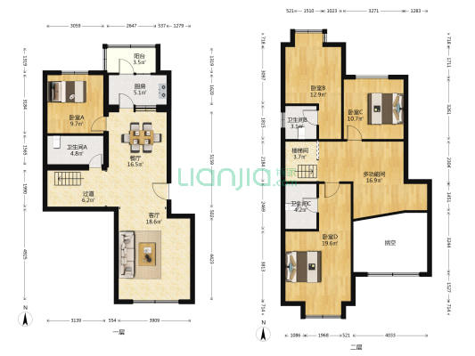 柏阳景园C区 5室2厅3卫 173平方