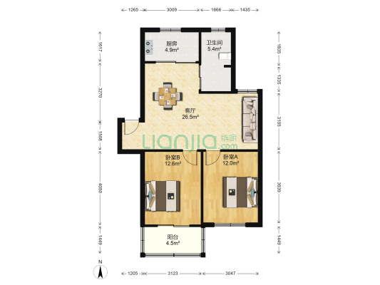 湖北东路469/467号 2室1厅1卫 83平方