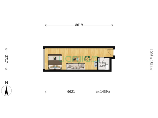 富盈今朝 1室0厅1卫 31平方