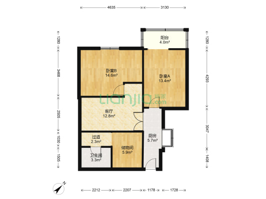 解放公园41号 2室1厅1卫 68平方