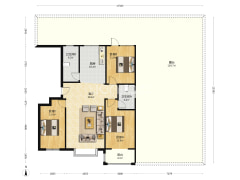 此房南北通透，三室两卫，三阳户型，大露台140平-涿州惠友万悦城(涿州)户型图