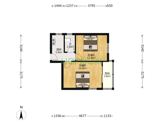 富源小区 2室0厅1卫 49平方