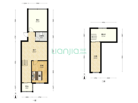 玉铁苑小区 1室1厅1卫 55平方