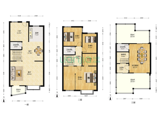 锦源新街坊 4室2厅3卫 198平方