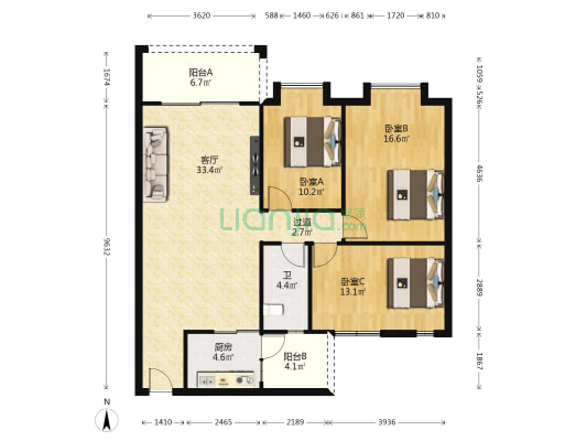 佛罗伦斯一期 3室1厅1卫 112平方