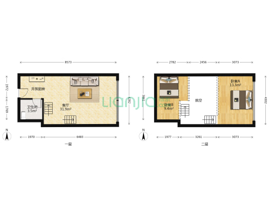 阳光银泰城 2室1厅1卫 55平方