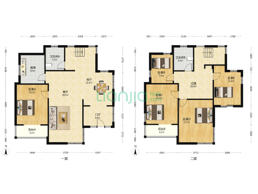 花园别墅 5室2厅2卫 189平方