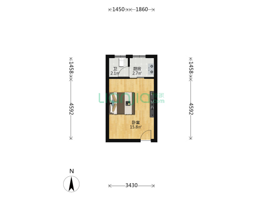 盛世年华 1室0厅1卫 28平方