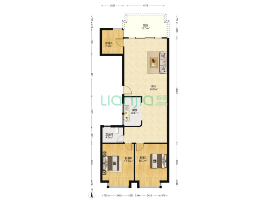 俊景花园商贸A区 3室1厅1卫 155平方