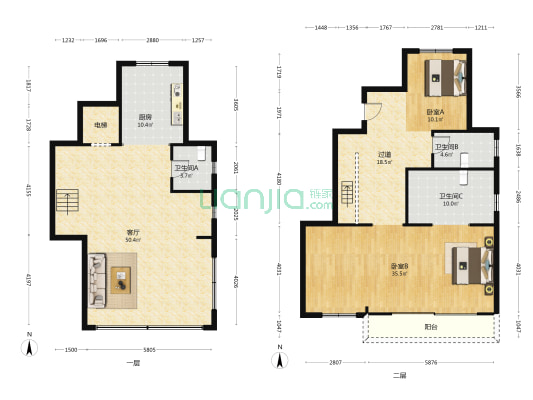 青岛小镇云台 2室1厅3卫 179平方