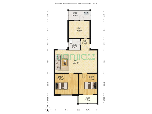 信鑫楼 2室2厅1卫 96平方