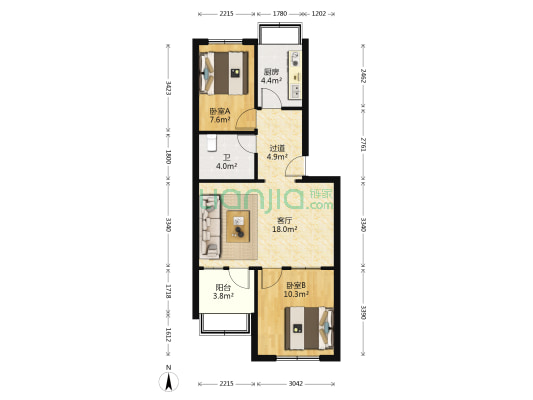 修械所宿舍 2室1厅1卫 69平方