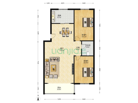 荆山路778号 2室1厅1卫 141平方