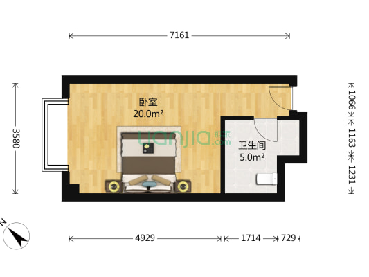 幸福时光 1室0厅1卫 37平方