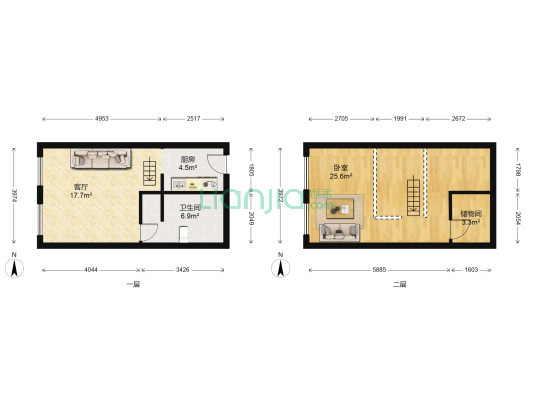 檀香国际 1室1厅1卫 49平方