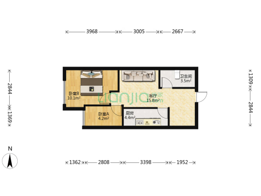百合春天 2室1厅1卫 56平方