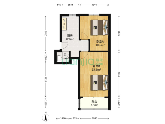 路子铺小区 2室0厅1卫 48平方