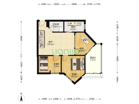宏伟大厦 3室1厅1卫 71平方
