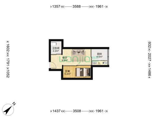 西华苑 1室1厅1卫 30平方