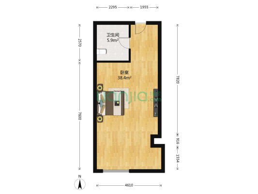 大明宫万达公寓 1室0厅1卫 73平方