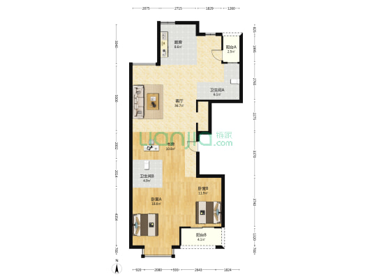 荣盛家园 3室1厅2卫 160平方