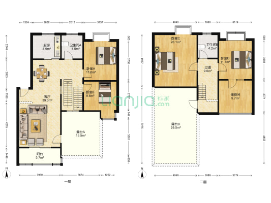 姿华文雅新世界二期 4室1厅2卫 170平方