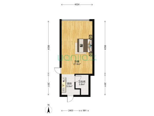 万国中心 1室0厅1卫 54平方
