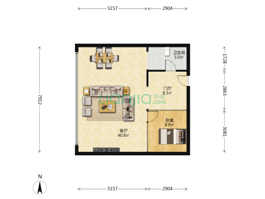 长鑫领先国际 1室1厅1卫 99平方
