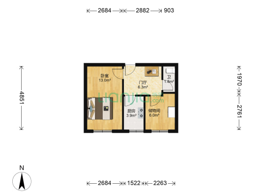 东香胡同 1室0厅1卫 43平方