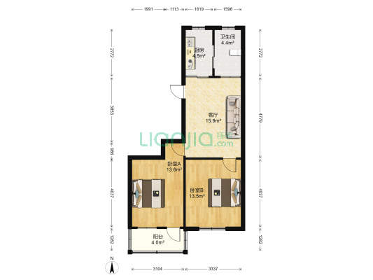健康路住宅区 2室1厅1卫 70平方