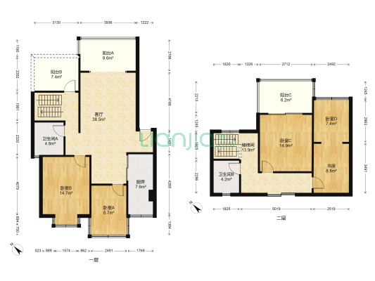 鑫和苑(郫都) 5室1厅2卫 135平方