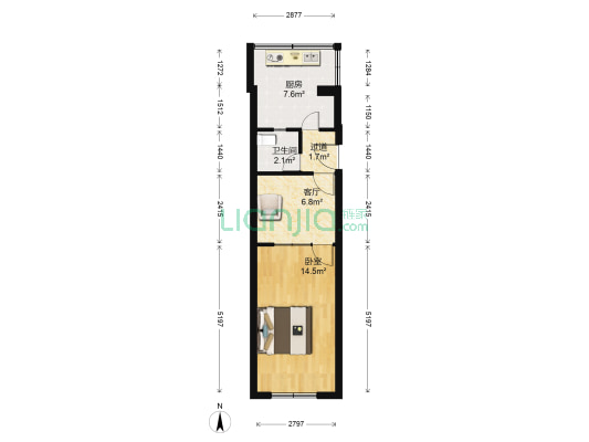 富贵家园东区 1室1厅1卫 42平方