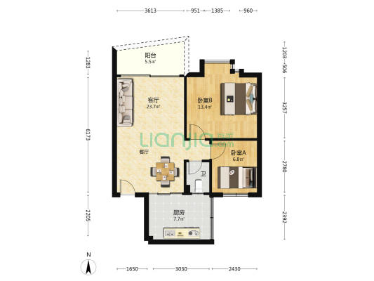 翠映居 2室1厅1卫 69平方