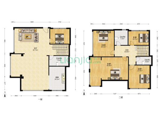 蓝山美树 5室1厅3卫 201平方