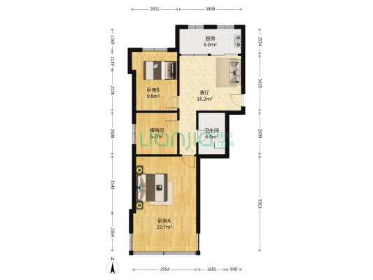 兴达依山居 2室1厅1卫 62平方