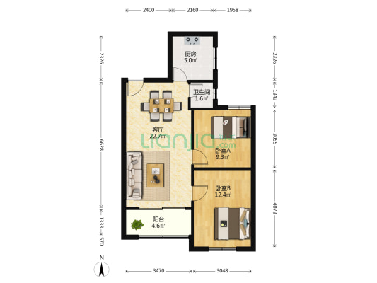 商汽厂小区 2室1厅1卫 67平方