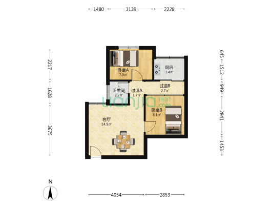 丽雅居 2室1厅1卫 48平方